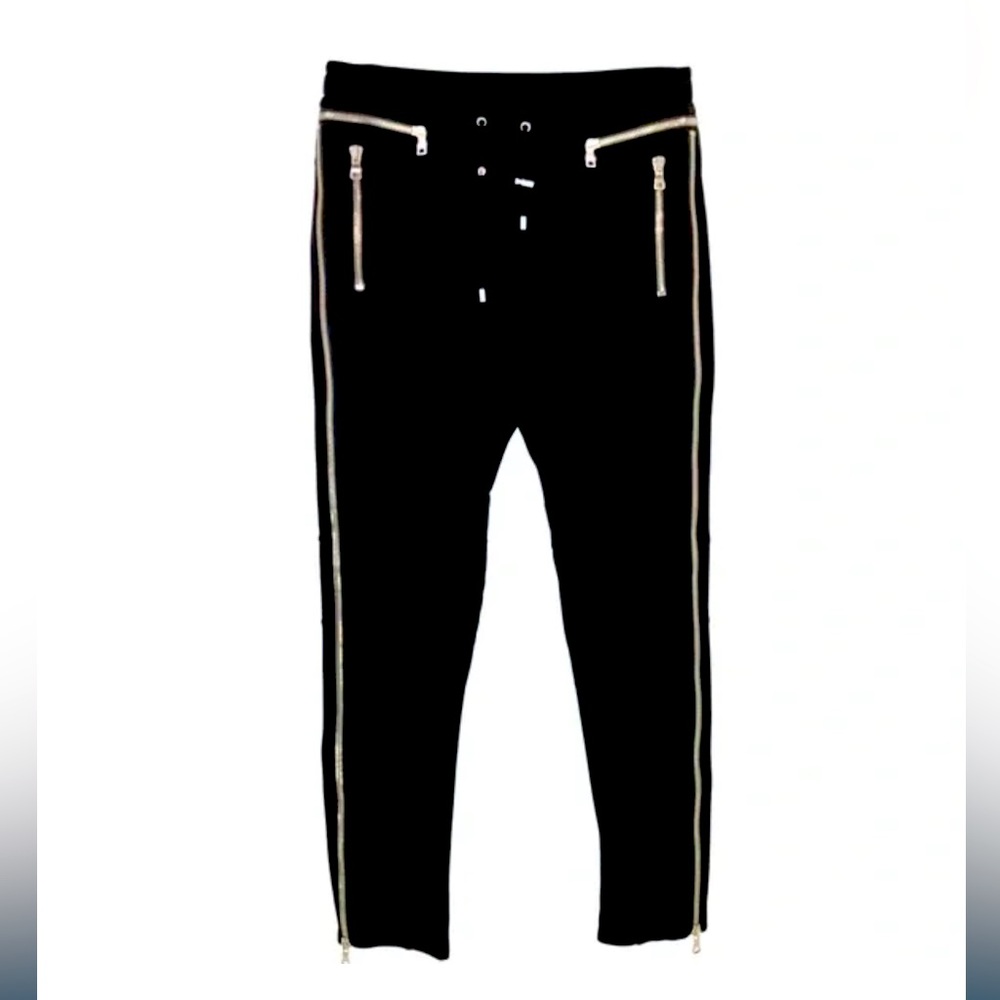 🔥🔥🤩Balmain 🤩🔥🔥pants in black cotton with zips - DOWNTOWN UPTOWN...